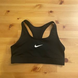 Black Nike sports bra size S white swoosh
